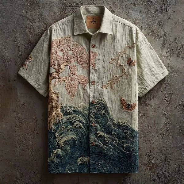 Weliri Ocean Wave Sakura Summer Shirt