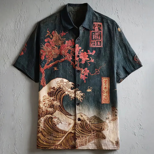 Weliri Great Wave Art Summer Shirt