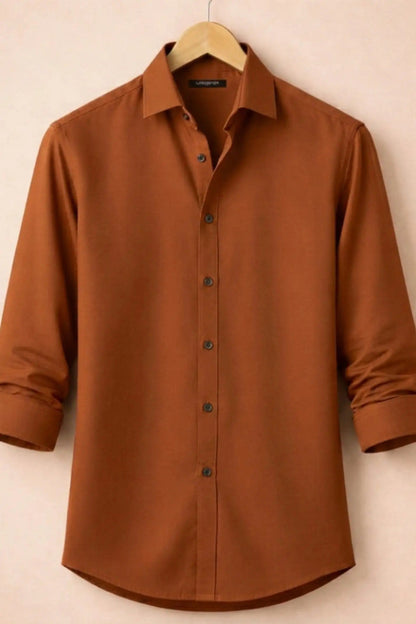 Rust Orange Formal Shirt for Men | Zibilo