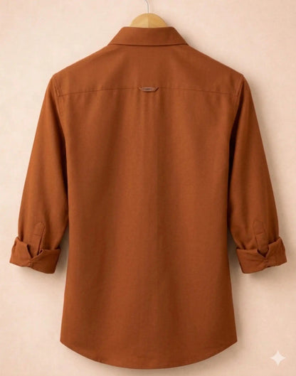 Rust Orange Formal Shirt for Men | Zibilo