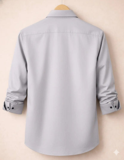 Light Grey Formal Shirt for Men | Zibilo