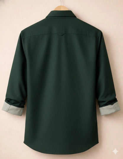 Dark Green Formal Shirt for Men | Zibilo