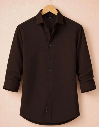 Premium Dark Brown Formal Shirt for Men | Zibilo